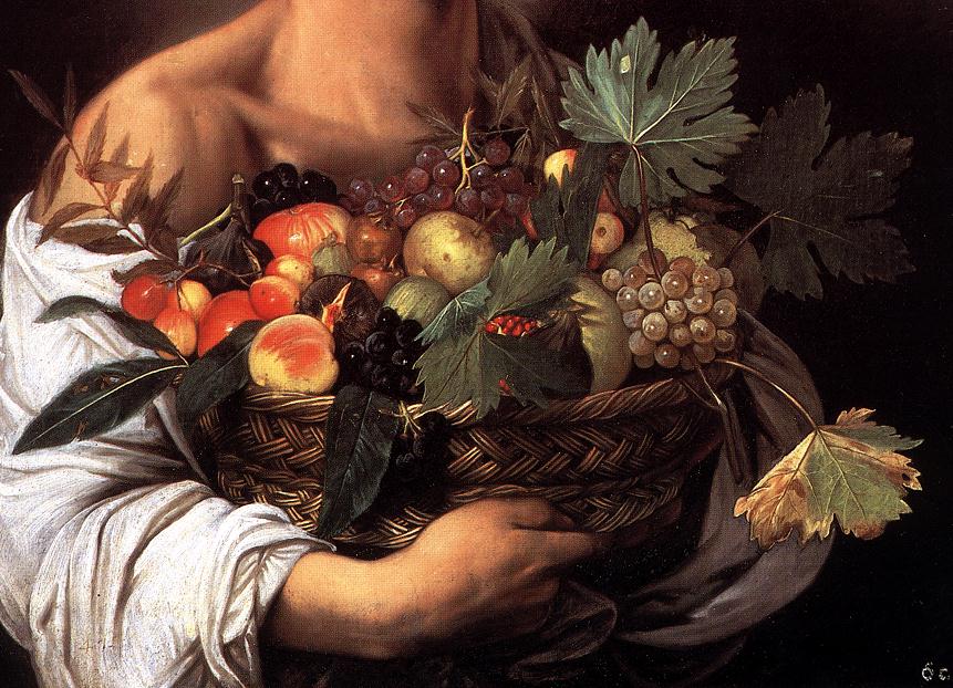 Boy with a Basket of Fruit (detail) fg