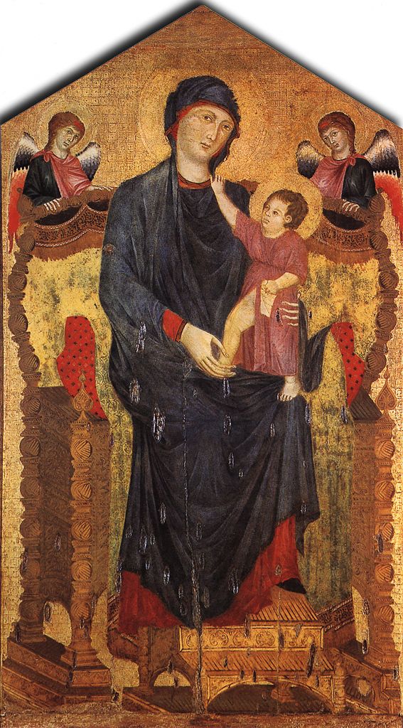 Madonna Enthroned with the Child and Two Angels dfg