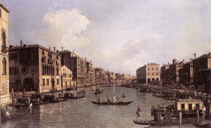 Grand Canal: Looking South-East from the Campo Santa Sophia to the Rialto Bridge