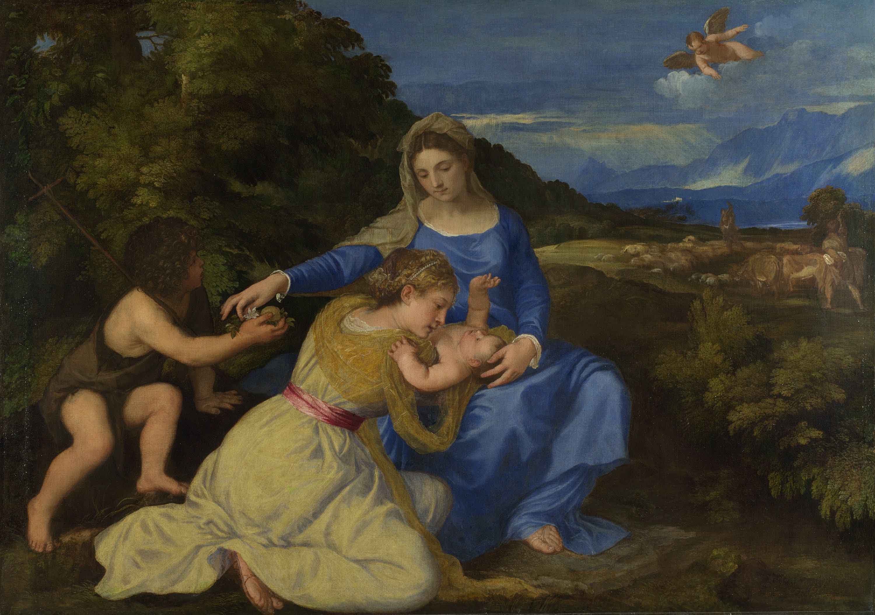 The Virgin and Child with the Infant Saint John and a Female Saint or Donor