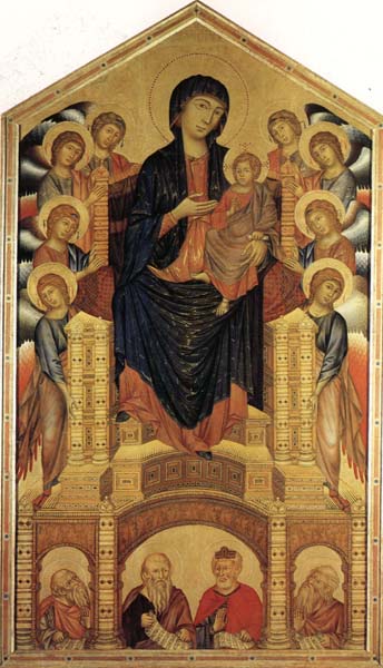 Madonna and Child Enthroned with Eight Angels and Four Prophets