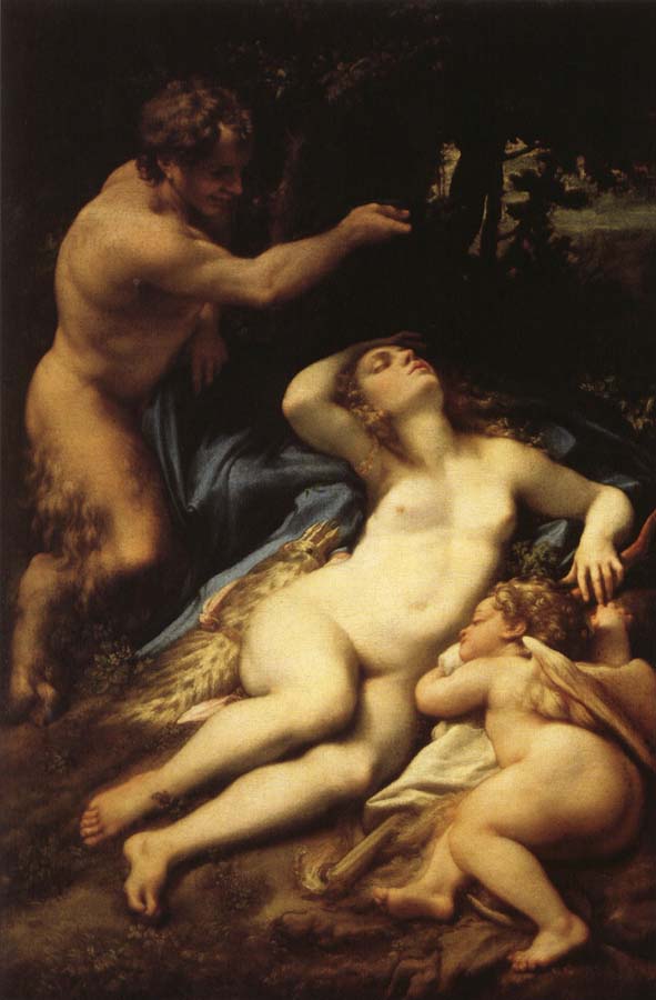 Venus and Cupid with a Satyr