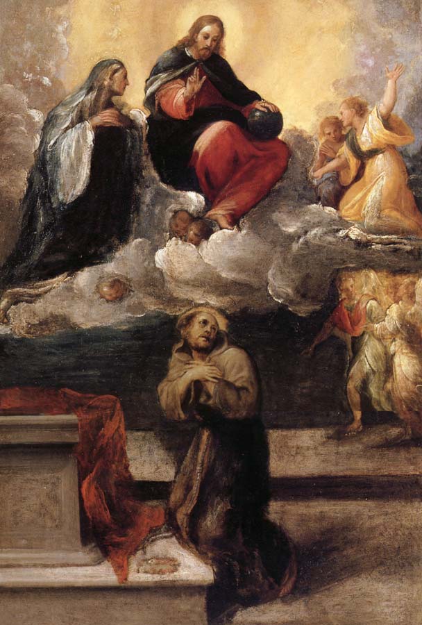 Le Christ et la Vierge apparaissent a Saint Francois d
