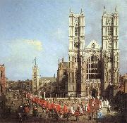 Canaletto London: Westminster Abbey, with a Procession of Knights of the Bath  f oil on canvas