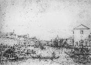Canaletto Grand Canal: Looking North-East from Santa Croce to San Geremia vf oil on canvas