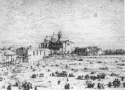 Canaletto Padua: The Prato della Valle with Santa Giustinia and the Church of Misericordia (sheet 1) df painting