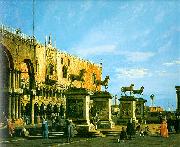 Canaletto Capriccio, The Horses of San Marco in the Piazzetta oil painting on canvas