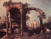 Canaletto Capriccio: Ruins and Classic Buildings ds painting