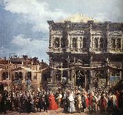 Canaletto The Feast Day of St Roch (detail) f oil painting on canvas