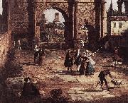 Canaletto Rome: The Arch of Constantine (detail) fd oil on canvas