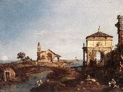 Canaletto Capriccio with Venetian Motifs df oil on canvas