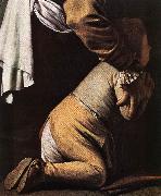 Caravaggio Madonna del Rosario (detail) fdg oil