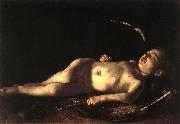 Caravaggio Sleeping Cupid gg oil on canvas