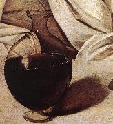 Caravaggio Bacchus (detail)  fg oil painting on canvas