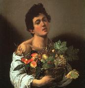 Caravaggio Youth with a Flower Basket oil on canvas