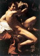 Caravaggio St. John the Baptist (Youth with Ram)  fdy oil on canvas