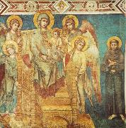 Cimabue Madonna Enthroned with the Child, St Francis and four Angels dfg oil on canvas