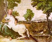 Domenichino The Maiden and the Unicorn oil on canvas