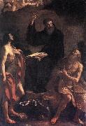 GUERCINO St Augustine, St John the Baptist and St Paul the Hermit hf oil painting on canvas