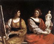GUERCINO Allegory of Painting and Sculpture sdg oil on canvas