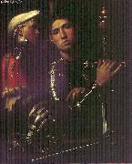 Giorgione Portrait of Warrior with his Equerry sg oil on canvas