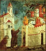 Giotto The Devils Cast Out of Arezzo oil on canvas