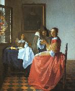 JanVermeer A Lady and Two Gentlemen china oil painting artist