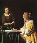 JanVermeer Lady with her Maidservant china oil painting artist