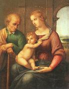 Raphael The Holy Family with Beardless St.Joseph oil on canvas