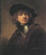 Rembrandt Self Portrait as a Young Man oil on canvas