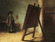Rembrandt Artist in his Studio oil on canvas