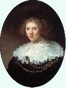 Rembrandt Woman Wearing a Gold Chain oil on canvas