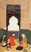 Bihzad the theophany through Layli sitting framed within the prayer niche china oil painting artist