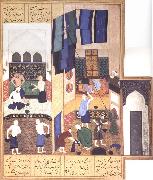 Bihzad Caliph al-Ma-mun in his bath china oil painting reproduction