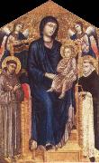 Cimabue Madonna and Child Enthroned with Two Angels and Ss. Francis and Dominic oil on canvas
