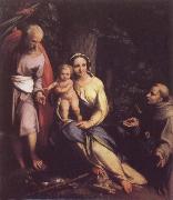 Correggio Rest on the Flight to Egypt with Saint Francis oil on canvas