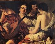 Caravaggio The Musicians oil on canvas