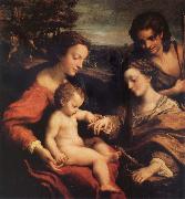 Correggio The marriage mistico of Holy Catalina with San Sebastian oil on canvas