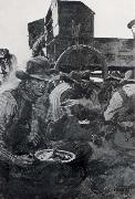 N.C.Wyeth The Lee of the Grub-Wagon painting