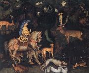 PISANELLO The Vision of Saint Eustace oil on canvas