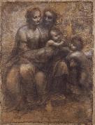 Raphael The Virgin and Child with Saint Anne and Saint John the Baptist oil on canvas