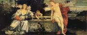 Titian Sacred and Profanc Love oil