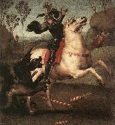 Raffaello St George Fighting the Dragon oil on canvas