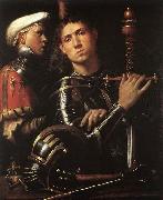 CAVAZZOLA Warrior with Equerry oil on canvas