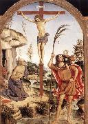 Pinturicchio The Crucifixion with Sts Jerome and Christopher oil on canvas