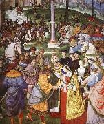 Pinturicchio Aeneas Piccolomini Introduces Eleonora of Portugal to Frederick III oil on canvas