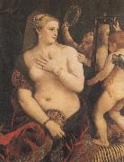 Titian Venus and kewpie oil painting