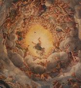 Correggio Correggio famous frescoes in Parma seems to melt the ceiling of the cathedral and draw the viewer into a gyre of spiritual ecstasy. oil on canvas