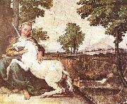 Domenichino A Virgin with a Unicorn oil on canvas