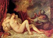 Titian Titian unmatched handling of color is exemplified by his Danae, china oil painting reproduction